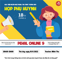 THÔNG BÁO HỌP PHỤ HUYNH